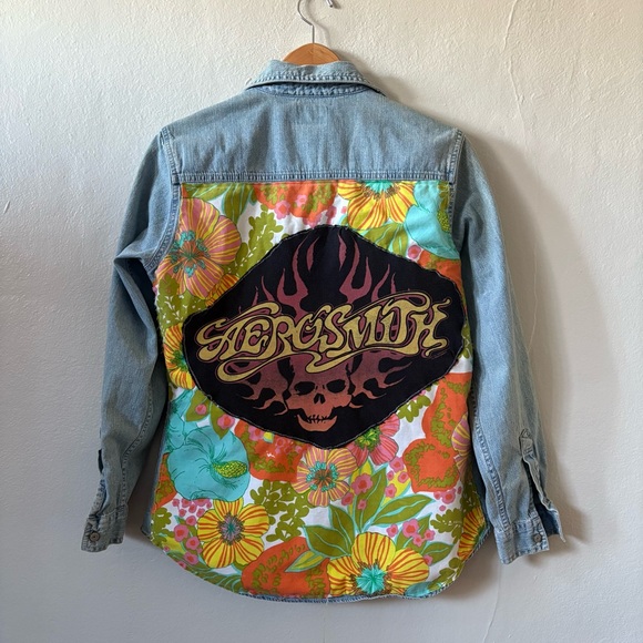 Levi's Tops - SOLD Upcycled Aerosmith Levi’s Denim Shirt